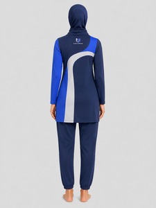 Nouvelle Collection Ensemble burkini modeste Maillot de bain à manches longues Maillot de bain sportif Burkinis islamiques Uni Coupe haute Lettres/Imprimés - Product Image 2