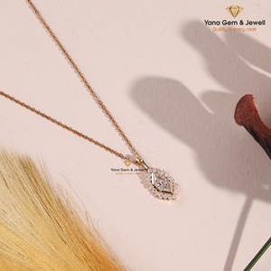 Colgante de Oro Sólido de 14K con Forma de Marquesa Holandesa para Aniversario, Diamante Cultivado en Laboratorio CVD de 1.00 Quilates, Color E, Claridad VVS2, Certificado IGI - Product Image 2