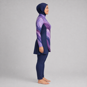 Conjunto de Burkini Moderno para Mujer, Traje de Baño Musulmán de Cobertura Completa, Secado Rápido, Transpirable, Logotipo Personalizado, Venta al Por Mayor - Product Image 2