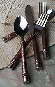 Juego de cubiertos con mango martillado de cobre antiguo para restaurantes, hoteles y suministros para bodas - Product Image 3