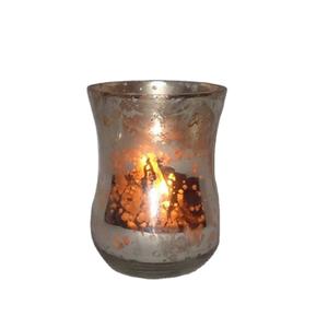 Vela votiva de cristal mercurizado para bodas, recipiente de vela en relieve para decoración del hogar, estilo moderno y lujoso, mate votivo - Product Image 1