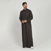 Qamis islamique pour homme à manches longues, élégant, en coton, longueur ras du sol, fait main, professionnel, facile à porter, respirant