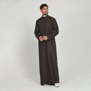 Jubbah Islámica para Hombre, Elegante, de Algodón, Larga hasta el Suelo, Hecha a Mano, Profesional, Fácil de Usar, Cosida, para Adultos - Product Image 4