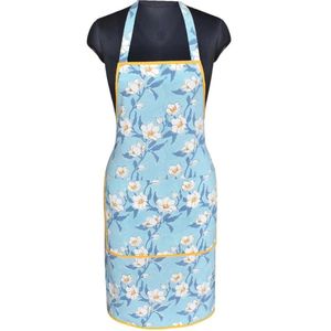 Tablier de cuisine très populaire avec motif floral bleu Meadow Song, lavable en machine, usage quotidien, style classique, 1 à 4 poches - Product Image 5