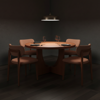 Table basse ronde moderne avec 4 chaises, design décoratif, garantie 1 an, ensemble compact de meubles de salon 4 places