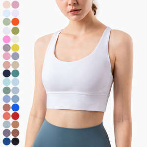 Ensemble débardeur d'entraînement et soutien-gorge de sport pour femme, vente en gros, soutien-gorge de yoga à bretelles croisées pour la course, anti-choc, vêtements de sport pour la gym - Product Image 4