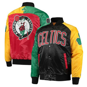 Veste de baseball en satin color block pour homme, personnalisable avec logo, style streetwear, manteau d'hiver tendance - Product Image 4