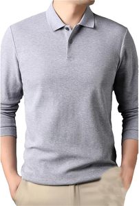 <b>Mens</b> Premium <b>Long</b> <b>Sleeve</b> <b>Polo</b> <b>Shirt</b> Business Casual Apparel Wholesale Manufacturer - Product Image 3