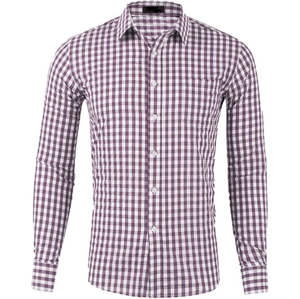 Men's Cotton Oxford Shirt Regular Fit Long Sleeve Plaid Dress Shirts Check Business Casual Button <b>Down</b> Shirt with Chest Pocket - Product Image 5