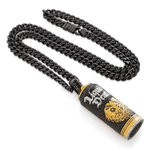 Pendentif Liquid Death Can en argent rhodié noir naturel avec diamant taille brillant 50g, bijou commémoratif unisexe tendance Hip Hop - Product Image 3