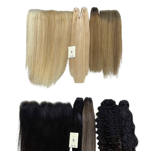 Extensiones de Cabello Humano de Alta Calidad, Balayage HD Frontal, Liso Natural Rubio, Doble Trama, Genius Weft, Vietnam - Product Image 1