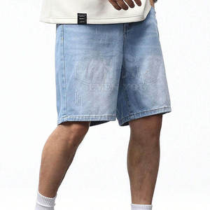 Shorts cargo en jean déchiré pour homme, style streetwear, coupe ample, multi-poches, en coton respirant, taille haute, fermeture boutonnée, pour l'été - Product Image 5