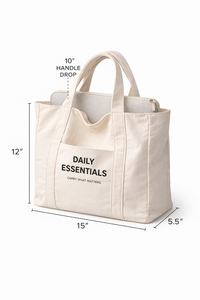 Urban <b>Canvas</b> Tote <b>Bag</b> with Pocket Custom Logo Reusable Shopping <b>Bag</b> <b>Large</b> Capacity Everyday Carry Tote <b>Bag</b> - Product Image 2