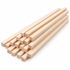 Tiges carrées en bois de forme rectangulaire pour loisirs créatifs, bâtons en bois pour décorations, tiges carrées en bois massif autoportantes - Product Image 1