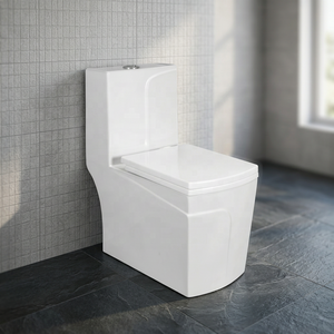 WC monobloc intelligent et de luxe en or avec chasse siphonique pour projets de salles de bain haut de gamme - Product Image 3