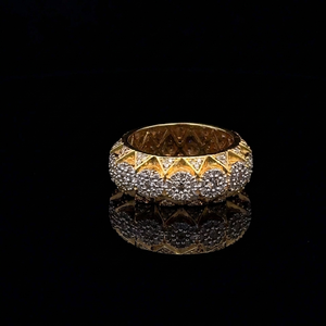Bague d'éternité pour homme en or jaune 10K avec diamant moissanite rond de 2,29 carats, alliance de mariage de luxe, bague de promesse pour tous les jours, pour lui - Product Image 1