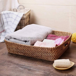 Best Seller Product, 100% Natural, Sustainable Rattan Tray Basket for Decoration, Cloth Panier - Blue Lotus From Vietnam - Product Image 5