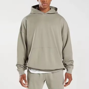 Sudaderas con Capucha Extra Grandes para Hombre al por Mayor para Tiendas de Ropa Casual, Sudaderas con Mangas Raglán en Verde Salvia y Bolsillo - Product Image 1