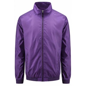 Veste coupe-vent bleu marine pour hommes, style décontracté, col montant, en polyester, style sportif, pour l'automne, vente en gros pour fabricants - Product Image 5