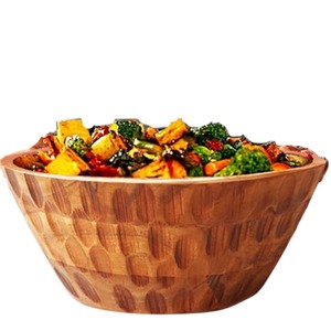 Juego de ensaladera de madera de mango con tenedor para servir con acabado natural, ideal para refrigerios, frutas secas, encimera de cocina y regalos de decoración para el hogar. - Product Image 6