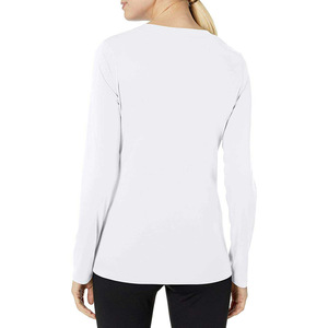 T-shirt à manches longues col rond pour femme, 100 % coton, coupe oversize, anti-boulochage, décontracté, sport, logo imprimé sur le devant - Product Image 2