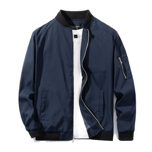 OEM Men's Classic Zip Up Bomber Jacket Casual Ribbed Trim Lightweight Coat Men's Modern Flight Jacket Premium Casual Bomber - Product Image 5