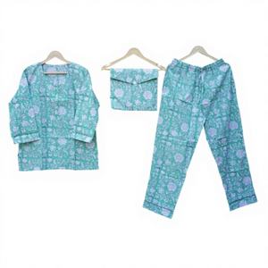 Robe d'hiver artisanale pour femme, imprimé floral romantique de luxe, 100 % coton respirant, taille élastique douce, manches trois-quarts - Product Image 1