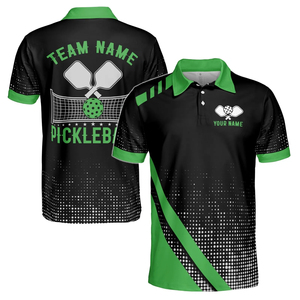 T-shirt de pickleball sportif d'été personnalisé de qualité supérieure, imprimé par sublimation, pour homme et femme, manches courtes, col à revers - Product Image 1