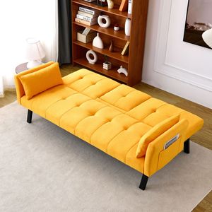 Divano Letto Multifunzionale in Cotone e Lino da 70 Pollici con Design Pieghevole, Portabicchieri e Vano Laterale per Trasformare Istantaneamente il Soggiorno - Product Image 4
