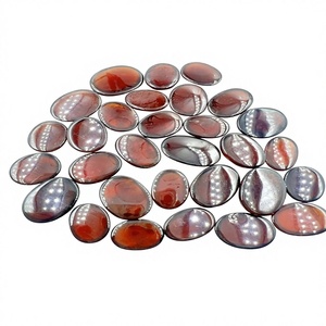 Lote Mixto de Gemas Sueltas de Granate Rojo Natural, Cabujón Ovalado Gomed, Todos los Tamaños, Efecto de Color, para Fabricación de Joyas, Gema de Hessonita, Tercera Parte - Product Image 3