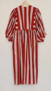 Robe midi en coton à rayures imprimées à la main |   Vêtements de style bohème - Product Image 6