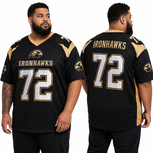 Camiseta de Fútbol Americano al por Mayor, Tallas Grandes, Logotipo Bordado Personalizado, Nombre y Número, Uniforme de Equipo Extra Grande, Fabricante OEM, Venta al por Mayor para Hombre - Product Image 3