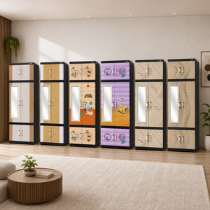 Armario de Plástico Naiba Fit Pro, Elegante Armario con Puertas Planas y Perchero para Ropa y Almacenamiento en el Dormitorio - Product Image 3