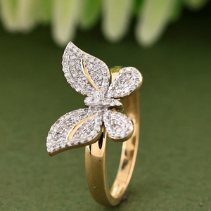 <b>Gold</b> Plated IGI Certified Moissanite Diamond <b>Ring</b> Classic Style Butterfly Diamond <b>Cocktail</b> <b>Ring</b> S925 Silver Diamond Jewelry - Product Image 2