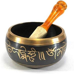 Cuenco tibetano con acabado dorado para meditación - Cuenco decorativo para yoga, estudio y decoración del hogar - Product Image 1