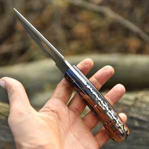 UA Supplies Industrial Grade 10" Hand Forged Carbon Steel <b>Mirror</b> Polish <b>Clip</b> Point Fixed Blade Hunting Knife Pine Cone Handle - Product Image 6