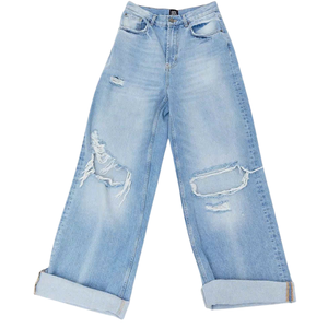 Pantalon en jean déchiré pour hommes, streetwear coupe ajustée, vente en gros directe d'usine OEM avec logo personnalisé à bas quantité minimale de commande - Product Image 4
