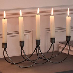 Support de bougies en métal doré à 10 lumières, style chemin de table, pour centre de table de mariage - Product Image 6