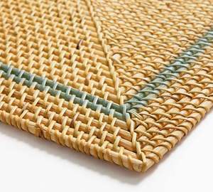 Square Rattan <b>Placemat</b> <b>Sage</b> <b>Green</b> Border Woven Table Mat Tight Basketweave Coaster Decorative Charger Plates Farmhouse Table Dec - Product Image 2