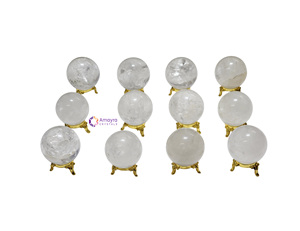 Esferas de Cuarzo Cristalino al por Mayor, Suministros Naturales Hechos a Mano, Bolas Impermeables, Piedras, Esferas de Cristal, Cristal Amayra, Gujarat - Product Image 1