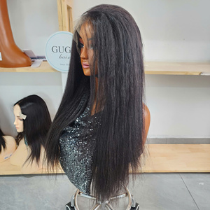 Venta al por mayor de cabello virgen vietnamita largo y liso, 100% humano, tejido sin procesar, estilo Yaki ligero, peluca lisa con densidad 250. - Product Image 4