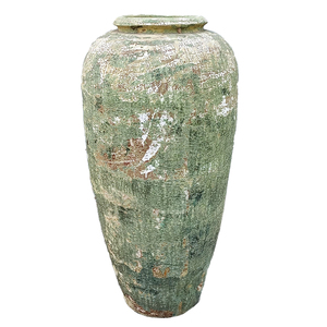Classic Blue Glazed <b>Clay</b> Vase Winged Handles Indoor Flower Pot Vintage Style Eco-Friendly Decorative Plant Container Drainage - Product Image 5