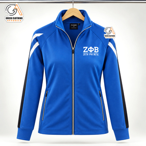 Veste de survêtement matelassée pour femmes Zeta Phi Beta Sorority Fraternity, bleue, manches longues, fermeture éclair sur le devant, coupe-vent, col rabattable, 100% coton - Product Image 4
