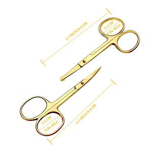 Multifunctional Stainless Steel Round Tip Small Nose Hair Facial <b>Beard</b> Mustache Eyebrow Trimming <b>Scissors</b> for Personal Care - Product Image 3