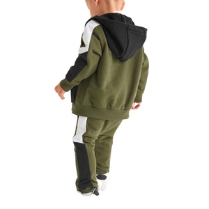 Ensemble de vêtements pour adultes à capuche imprimé en deux pièces de haute qualité, bloc de couleur, sweat-shirt à cordon de serrage en coton personnalisé pour hommes - Product Image 4