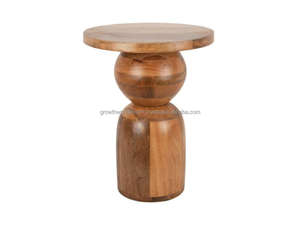 Mesa Auxiliar Moderna de Madera, Mesa Decorativa Compacta para Sala de Estar y Dormitorio, Taburete Decorativo de Madera Maciza, Mesa Auxiliar Pequeña - Product Image 5