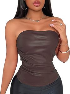 Top de Cuero para Mujer OEM, Blusa sin Mangas de Cuero Genuino, Diseño Personalizado, Marca Privada, Top de Cuero de Moda para Mujer, Venta al Por Mayor - Product Image 1