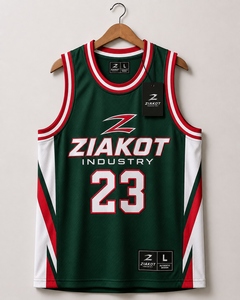 Wholesale Direct Ziakot Industry Custom Kelly Green Black-White Authentic Throwback Basketball Jersey - Product Image 2