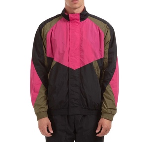Chaqueta Cortavientos Vintage para Hombre al por Mayor con Bloques de Color, Chaqueta Cortavientos Retro de Nylon Arrugado con Paneles, Estilo Urbano - Product Image 1