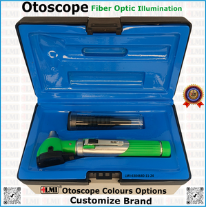 Ensemble d'otoscopes manuels en fibre optique verte de qualité médicale supérieure pour l'examen des oreilles, certifié CE, garantie 1 an - Product Image 5